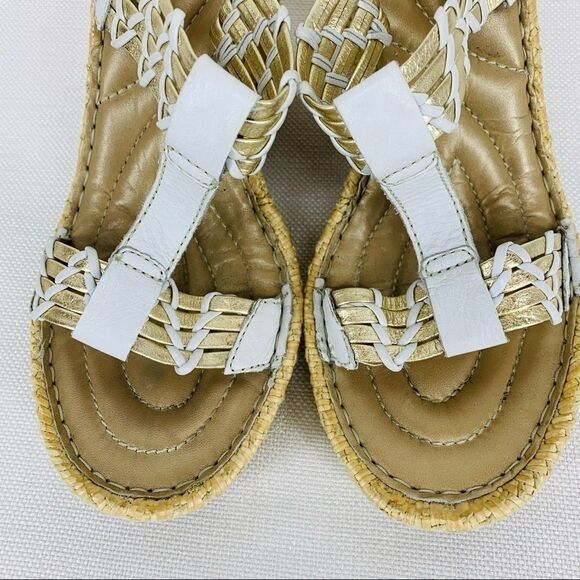 Born Crown size 8 White & Silver Sandal Heels - Picture 3 of 13